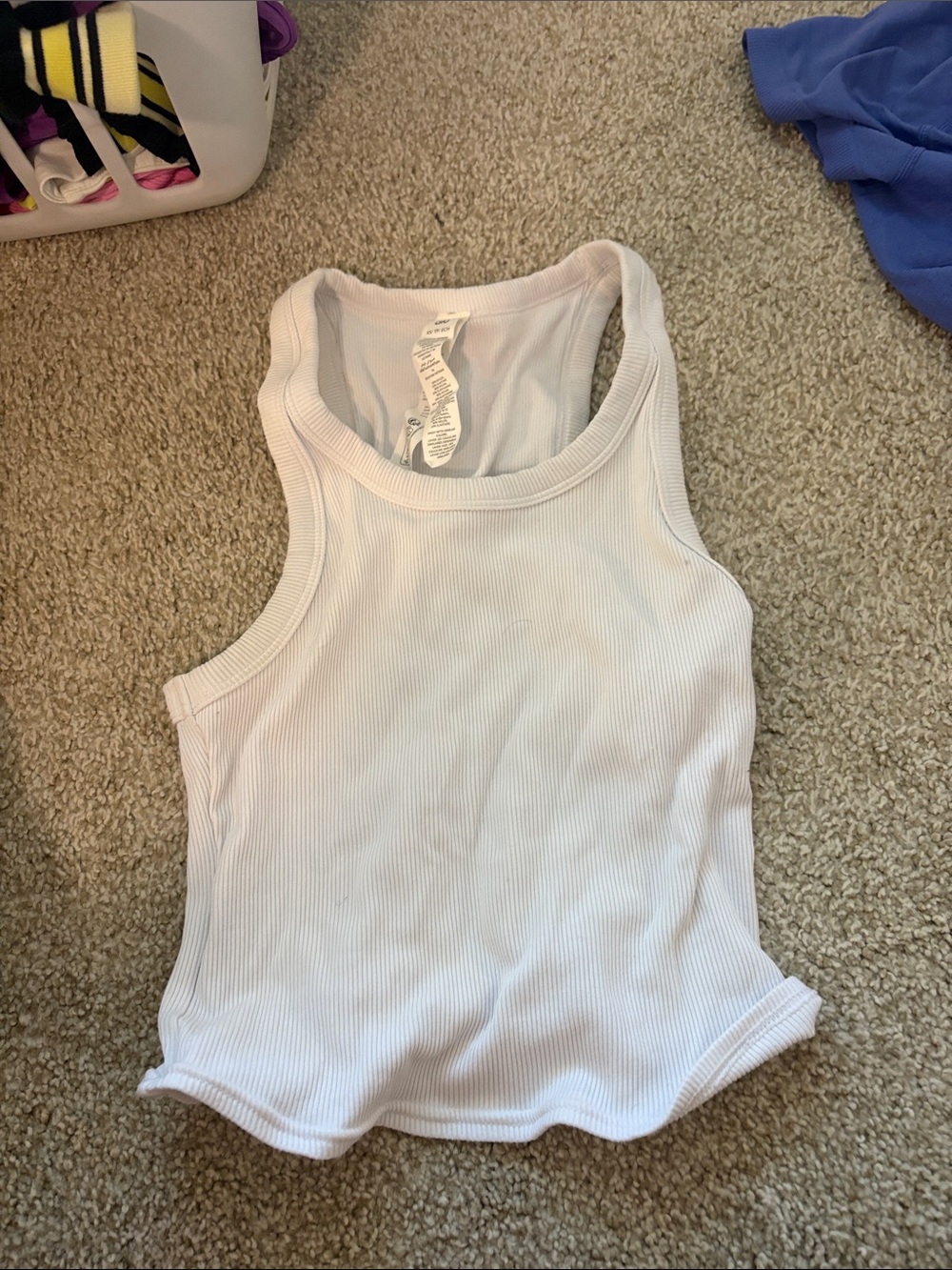 White Ribbed Tank Top - Women
